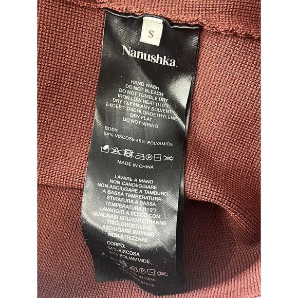 Nanushka Sweater Small Mio Corset Sweater Mahogany S - Picture 7 of 7